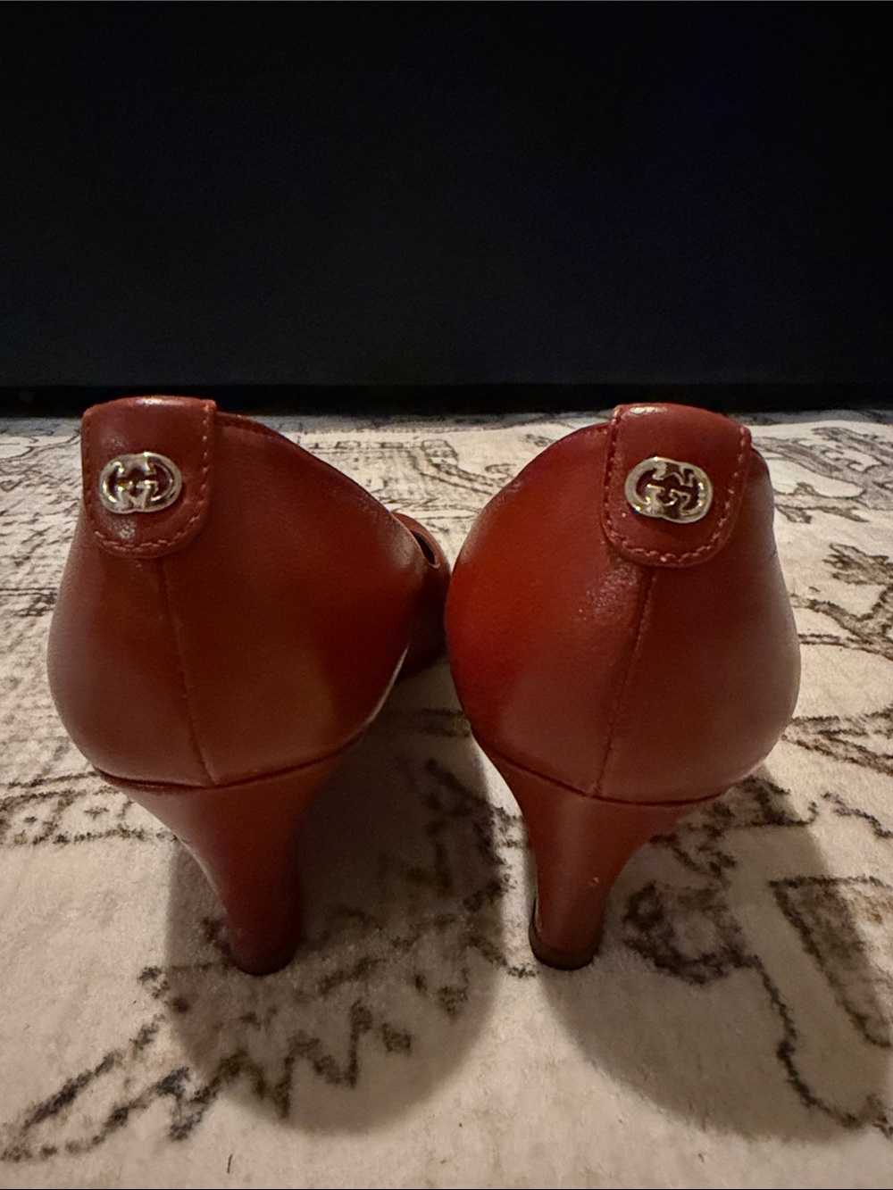 Gucci Women's Brick Red Leather Heels - Picture 4 of 9